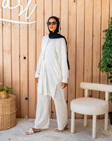 Asymmetric Linen Blouse-White