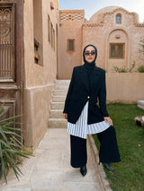 Blazer With Striped Extension - Black