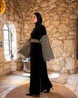 Embroidered Sleeves Kaftan - Beige