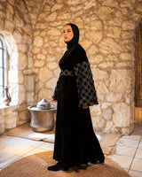 Embroidered Sleeves Kaftan - Silver