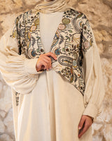 Embroidered Linen Kaftan - Multicolored
