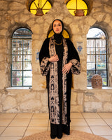 Double Face Velvet Kaftan - Black