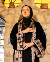 Double Face Velvet Kaftan - Black