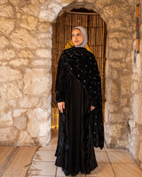 Crushed Velvet Kaftan - Black