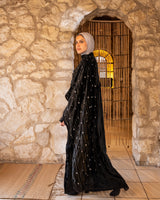 Crushed Velvet Kaftan - Black