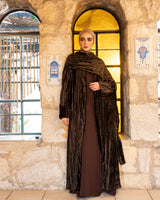 Crushed Velvet Kaftan - Brown