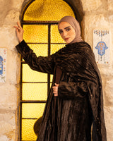 Crushed Velvet Kaftan - Brown