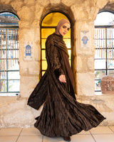 Crushed Velvet Kaftan - Brown