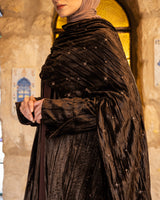 Crushed Velvet Kaftan - Brown