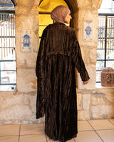 Crushed Velvet Kaftan - Brown