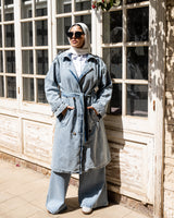 Denim Trench Jacket - Blue