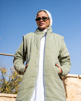 Detachable Puffer Coat - Olive