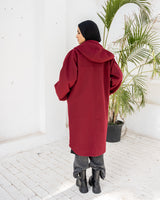 Double Layer Felt Jacket - Maroon