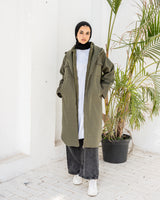 Double Layer Felt Jacket - Olive