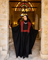 Etamin Stitched Kaftan - Black