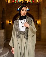 Etamin Stitched Kaftan - Olive