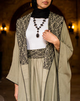 Etamin Stitched Kaftan - Olive