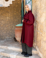 Felt Oversized Shirt - Maroon