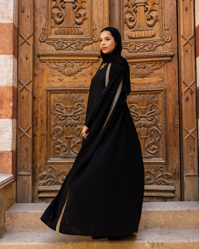 Golden Trim Cape - Black