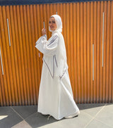 High-Low Abaya - White