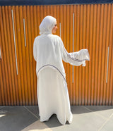 High-Low Abaya - White