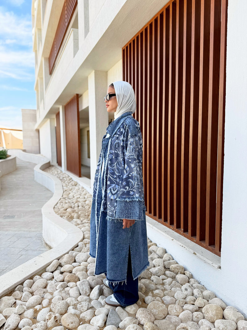 Printed Denim Jacket - Blue (Available at Stores - Online Soon)