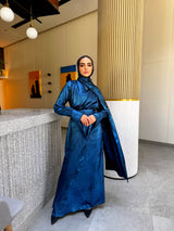 Shimmer Wrap Dress - Blue