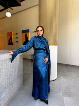 Shimmer Wrap Dress - Blue