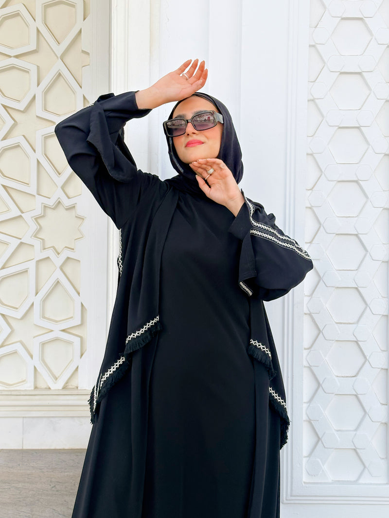 High-Low Abaya - Black