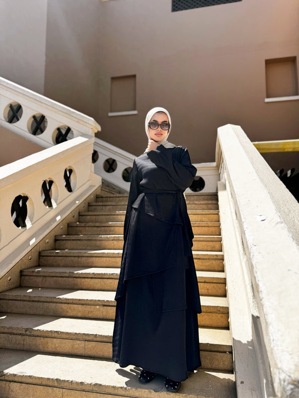 Accordion Layers Dress - Black