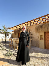 Belted Drapes Dress - Black