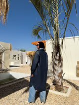 Lined Leather Shirt - Dark Blue