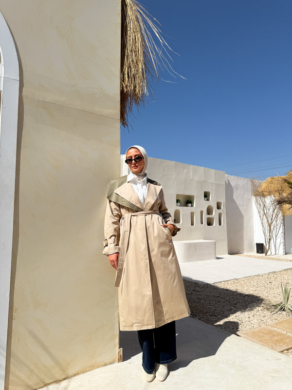 Two-tones Coat - Beige