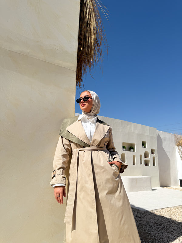 Two-tones Coat - Beige