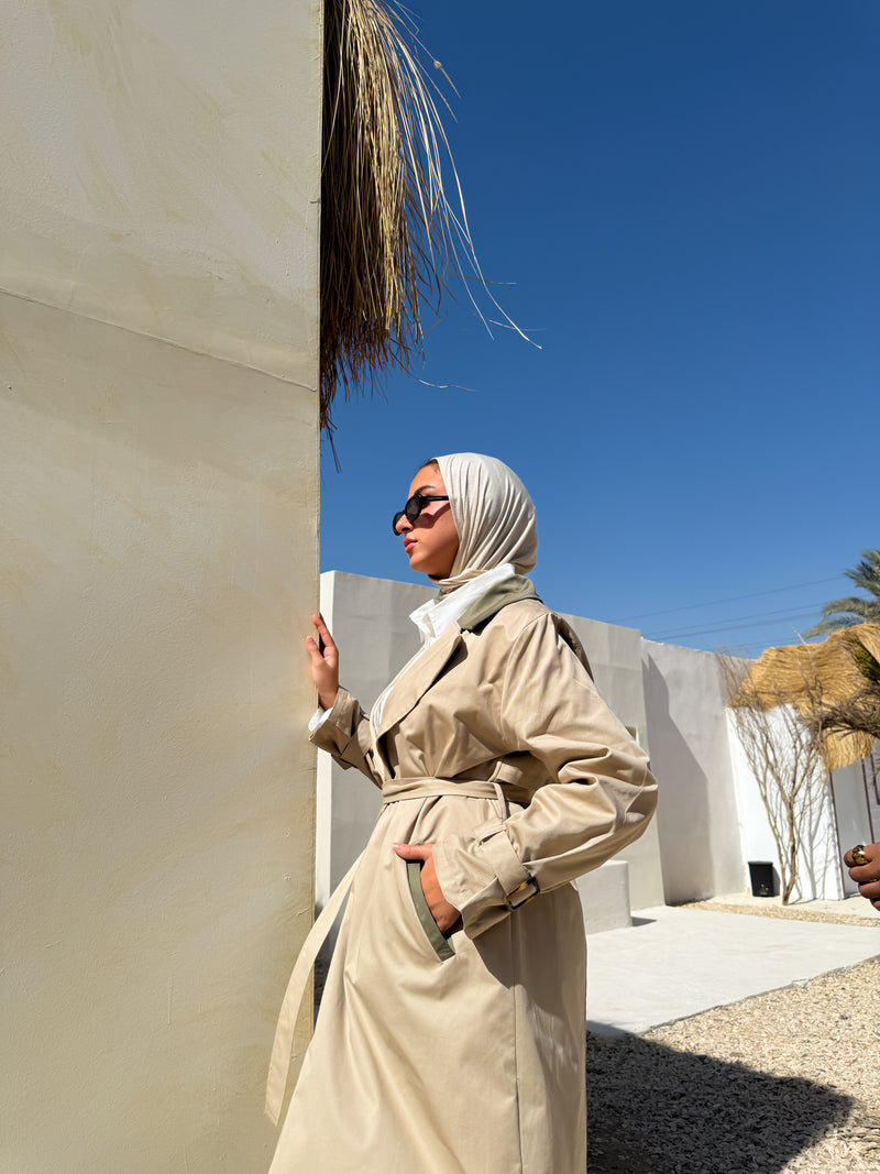 Two-tones Coat - Beige