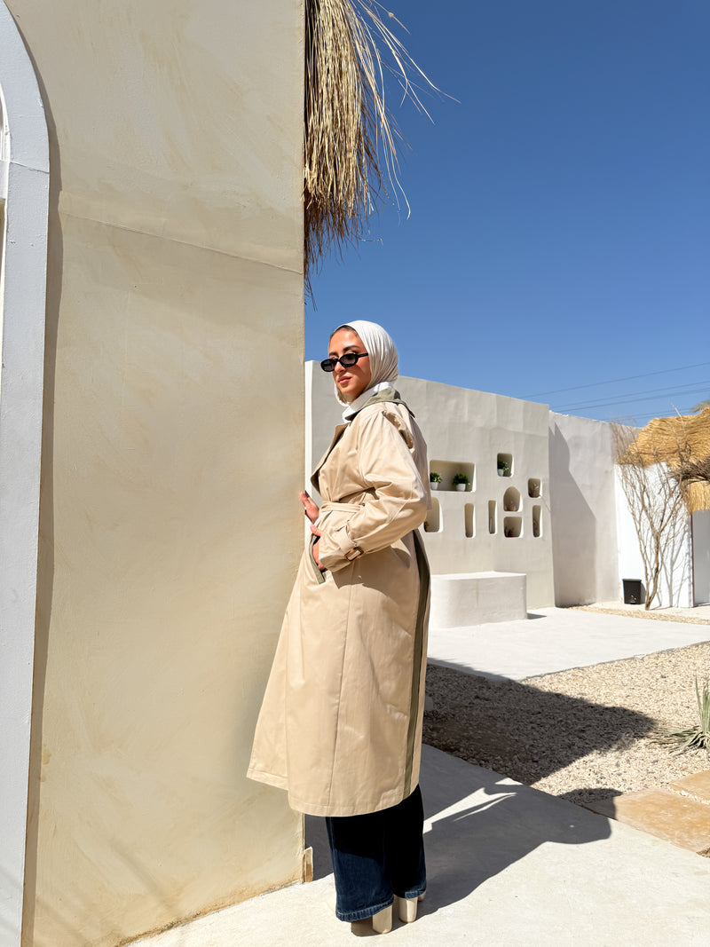 Two-tones Coat - Beige