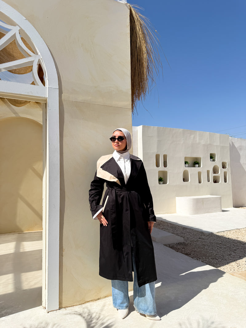 Two-tones Coat - Black