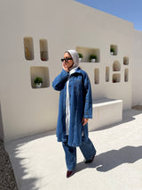 Denim Buttoned Jacket - Dark Blue