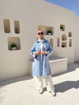 Denim Buttoned Jacket - Light Blue