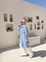 Denim Buttoned Jacket - Light Blue