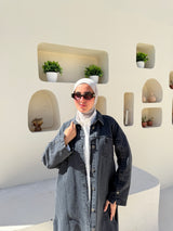 Denim Buttoned Jacket - Black