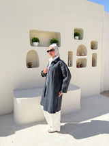 Denim Buttoned Jacket - Black