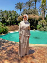 Accordion Layers Dress - Beige