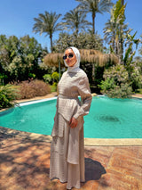 Accordion Layers Dress - Beige