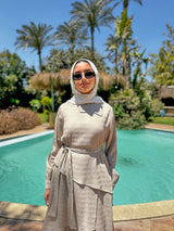 Accordion Layers Dress - Beige