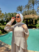 Accordion Layers Dress - Beige