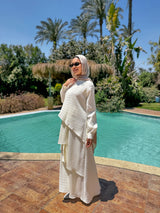 Accordion Layers Dress - White