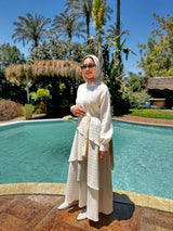 Accordion Layers Dress - White