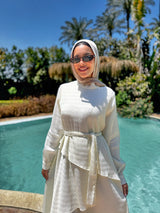 Accordion Layers Dress - White