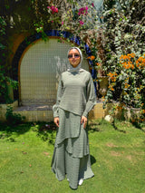 Accordion Layers Dress - Olive